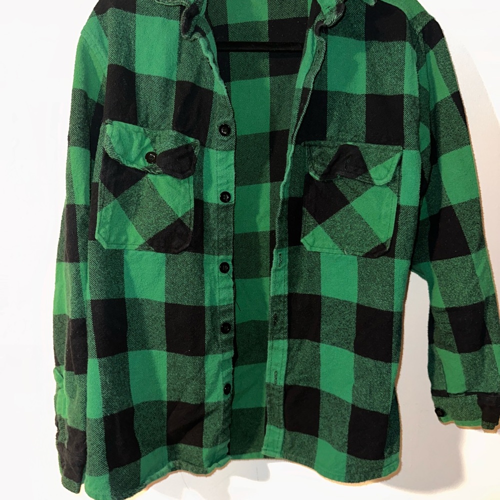 Oakwood Mountain Workwear Green and Black Plaid Shirt